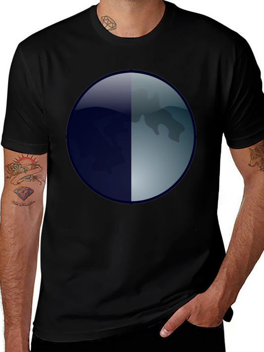 Abstract Moon Graphic T-Shirt - Mens Black Tee