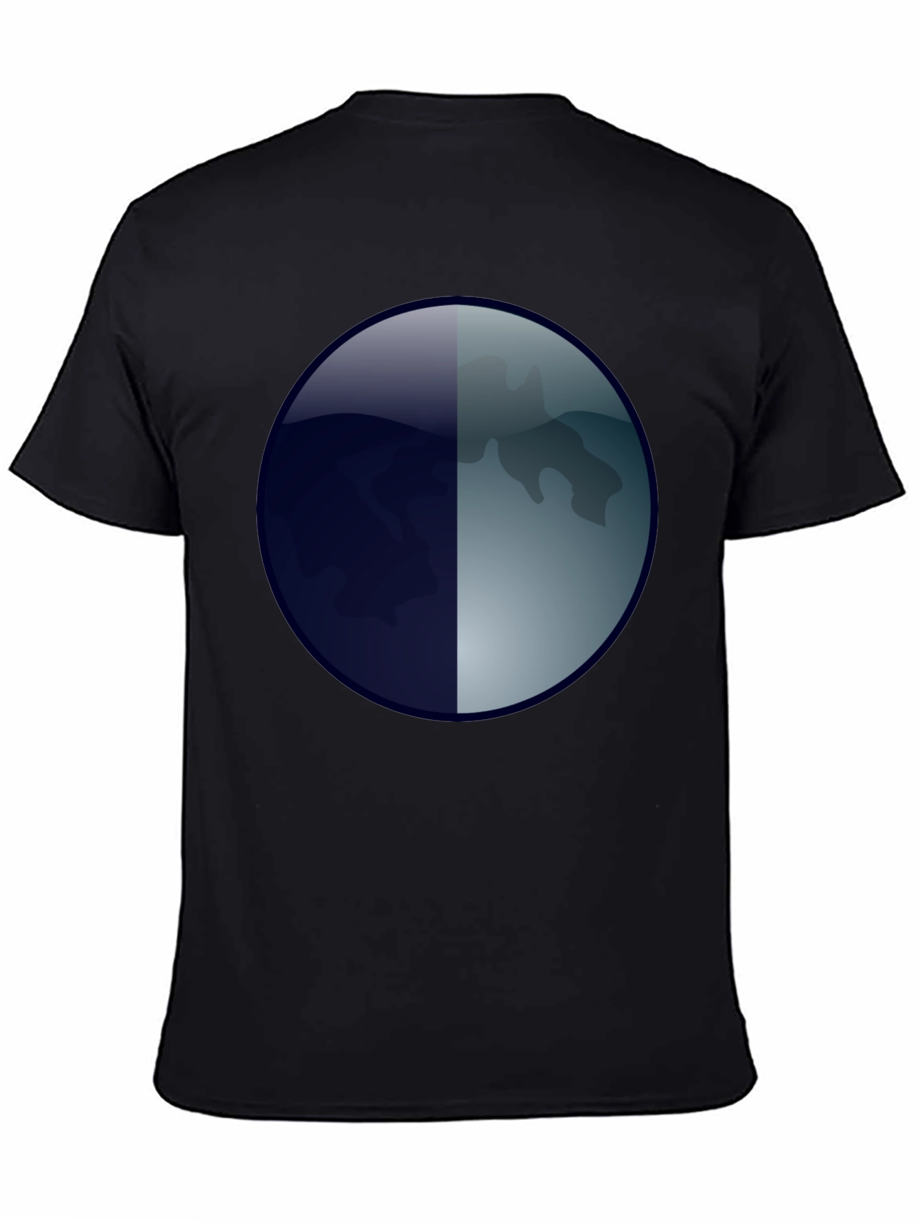 Abstract Moon Graphic T-Shirt - Mens Black Tee
