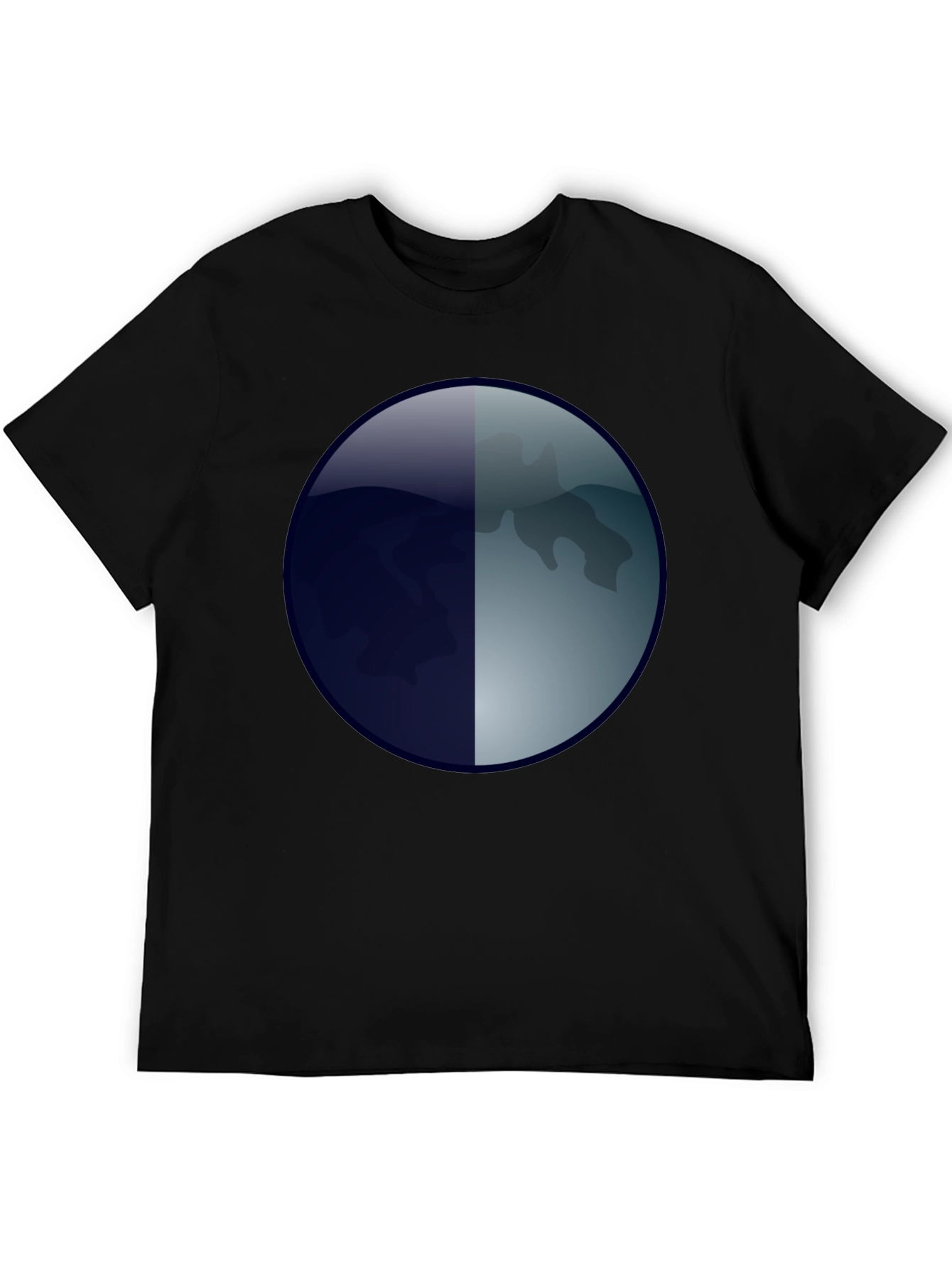 Abstract Moon Graphic T-Shirt - Mens Black Tee