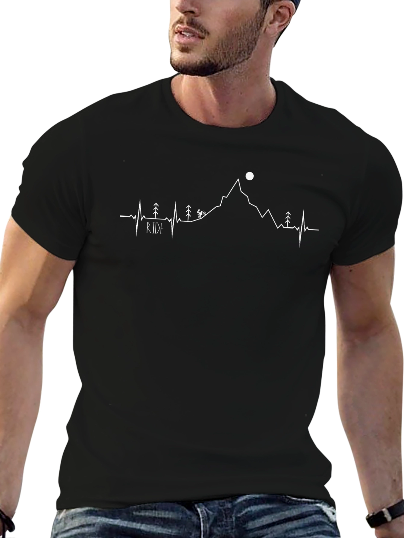 Mountain Biking Heartbeat Graphic Tee - Ride On!
