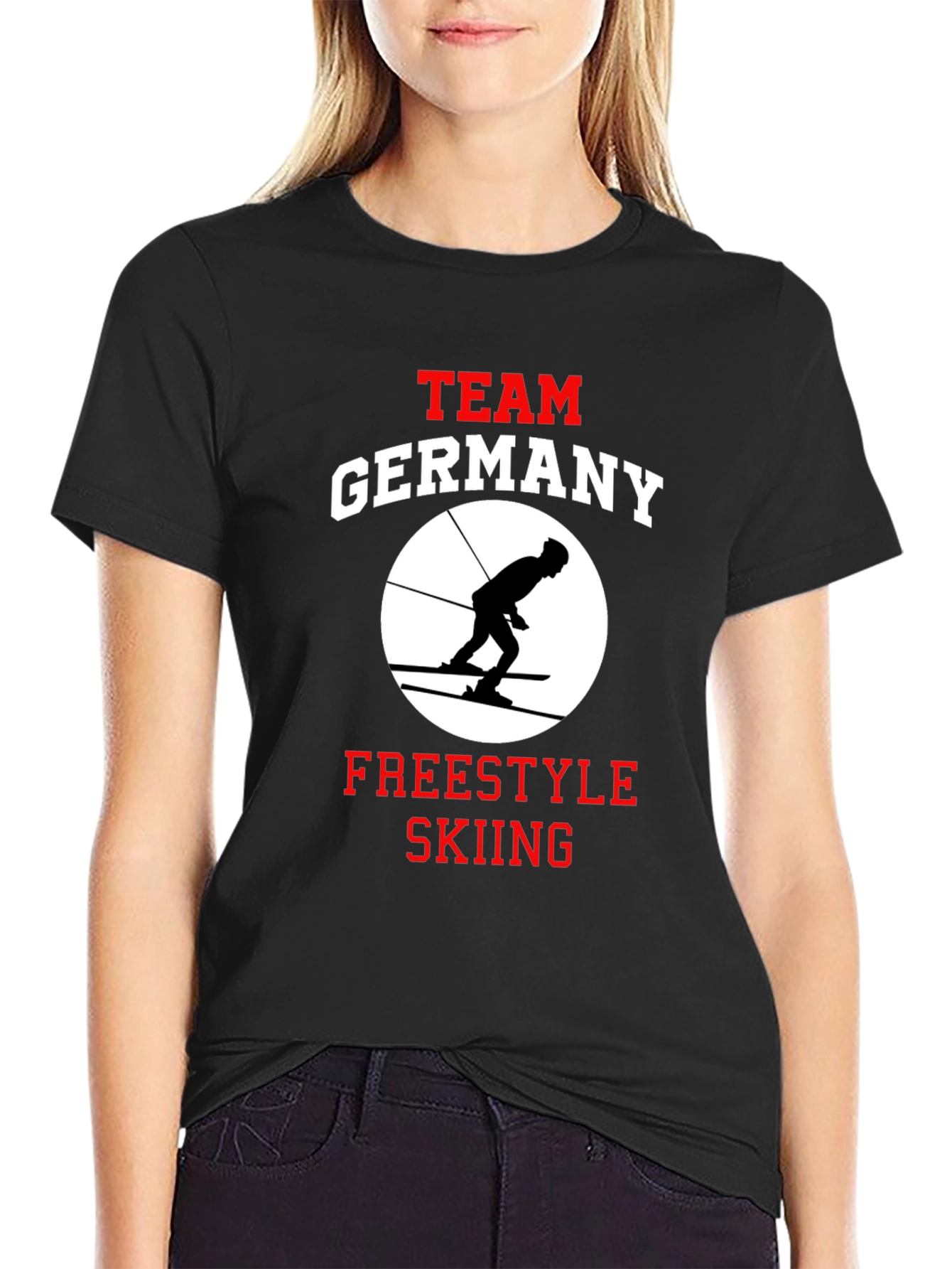 Team Germany Freestyle Skiing Black Graphic Tee