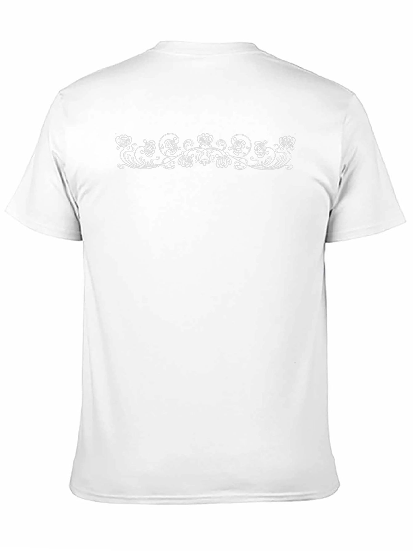 Elegant Floral Scrollwork Black T-Shirt