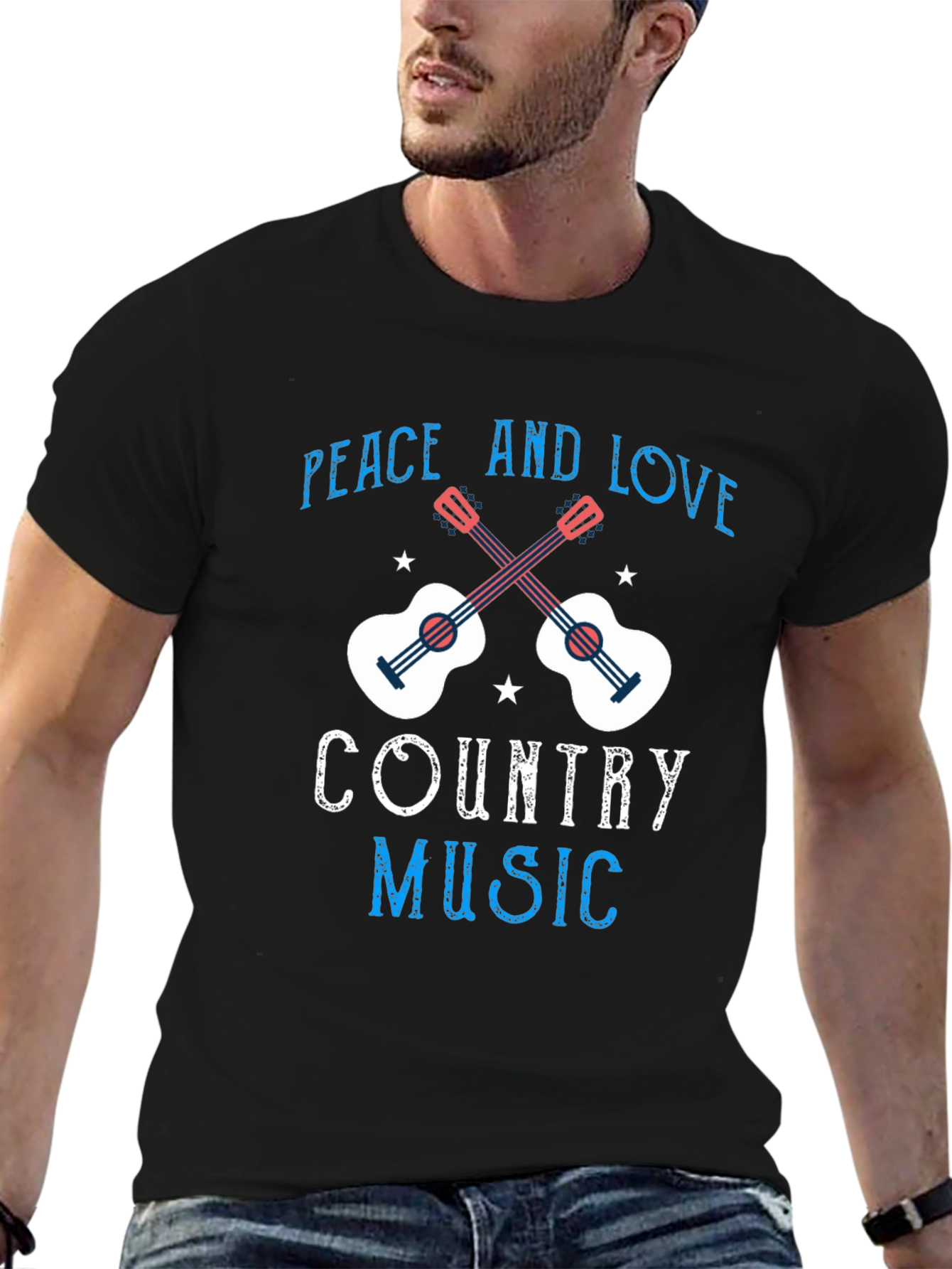 Country Music Peace & Love Graphic Tee