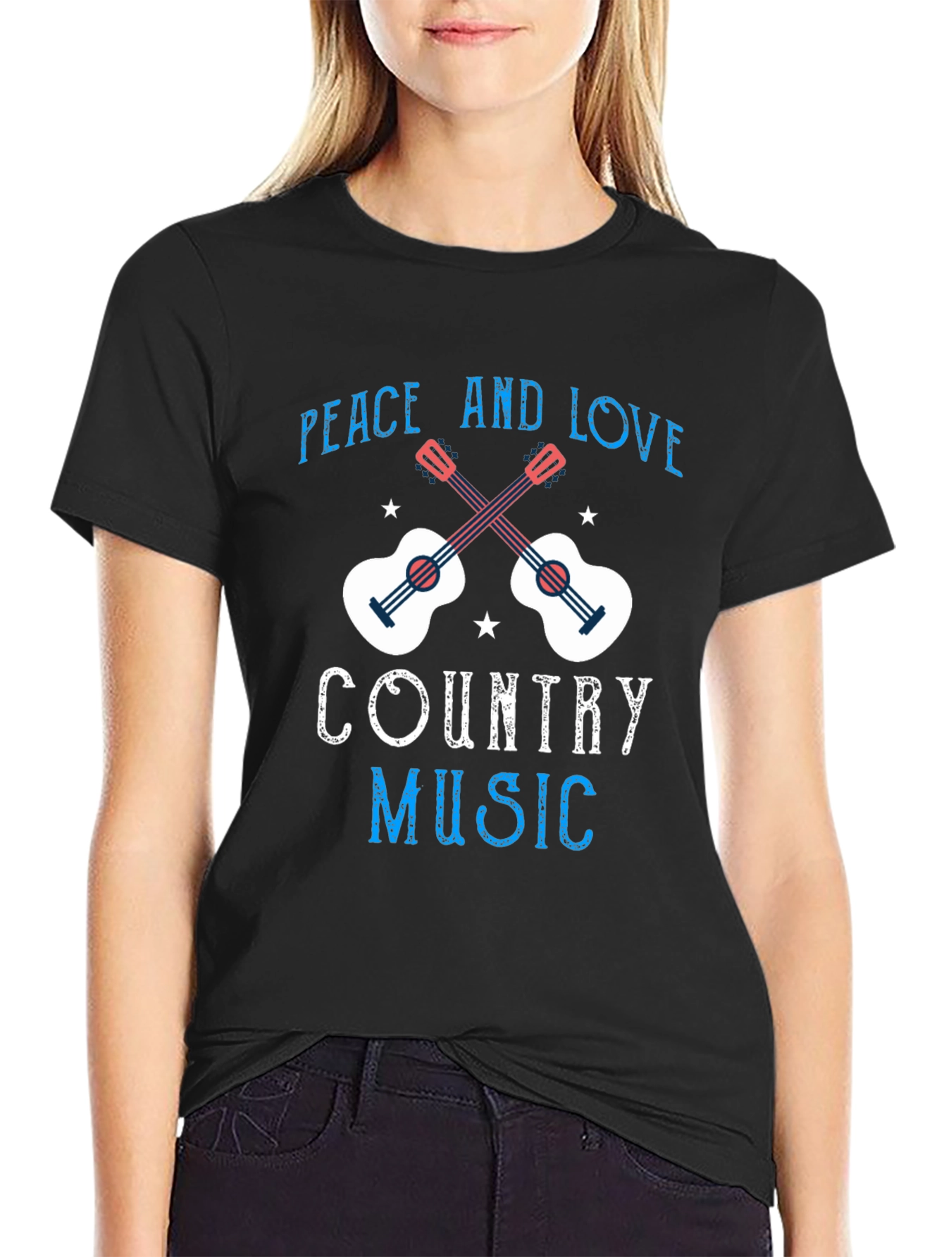 Country Music Peace & Love Graphic Tee