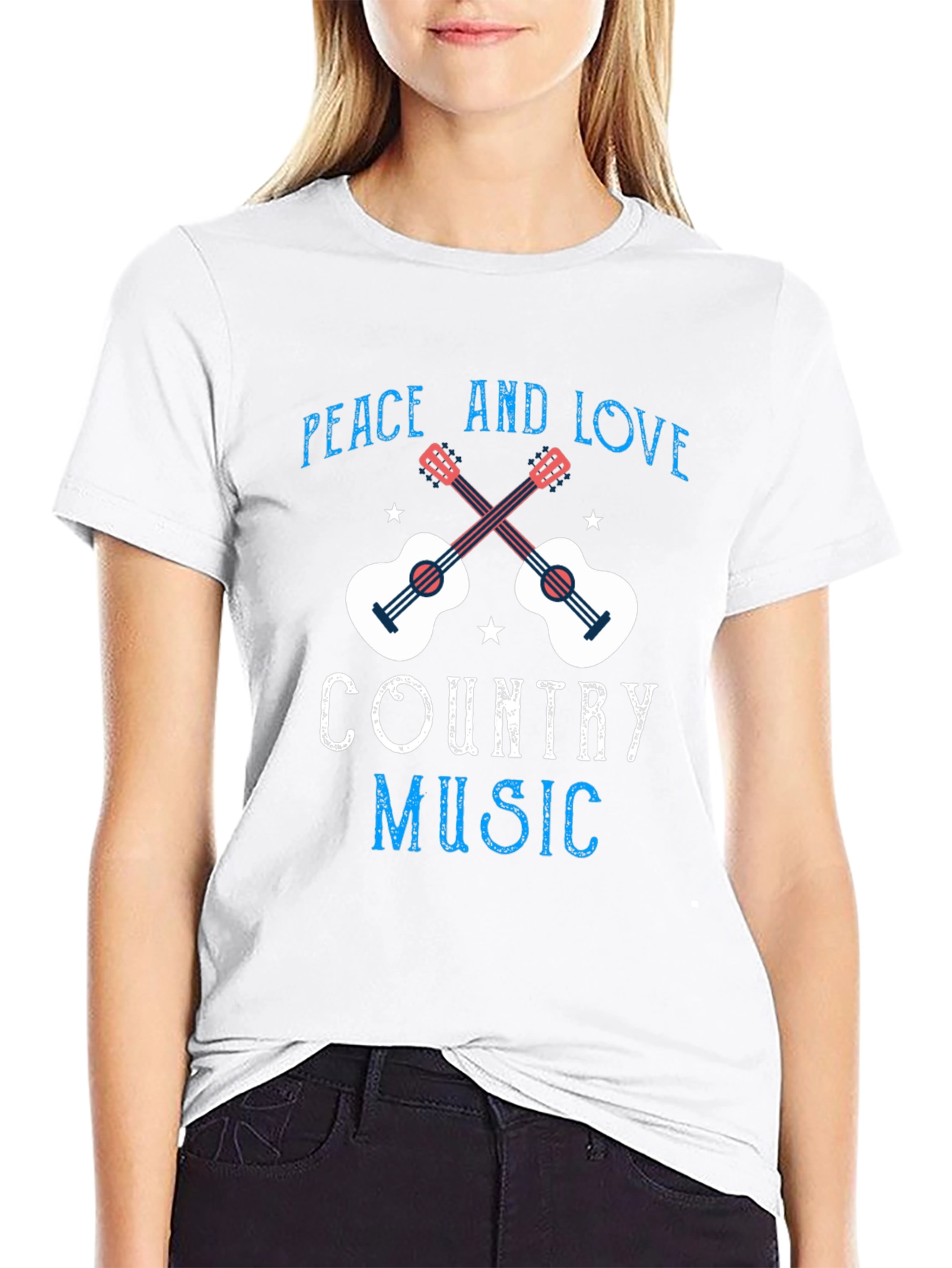 Country Music Peace & Love Graphic Tee