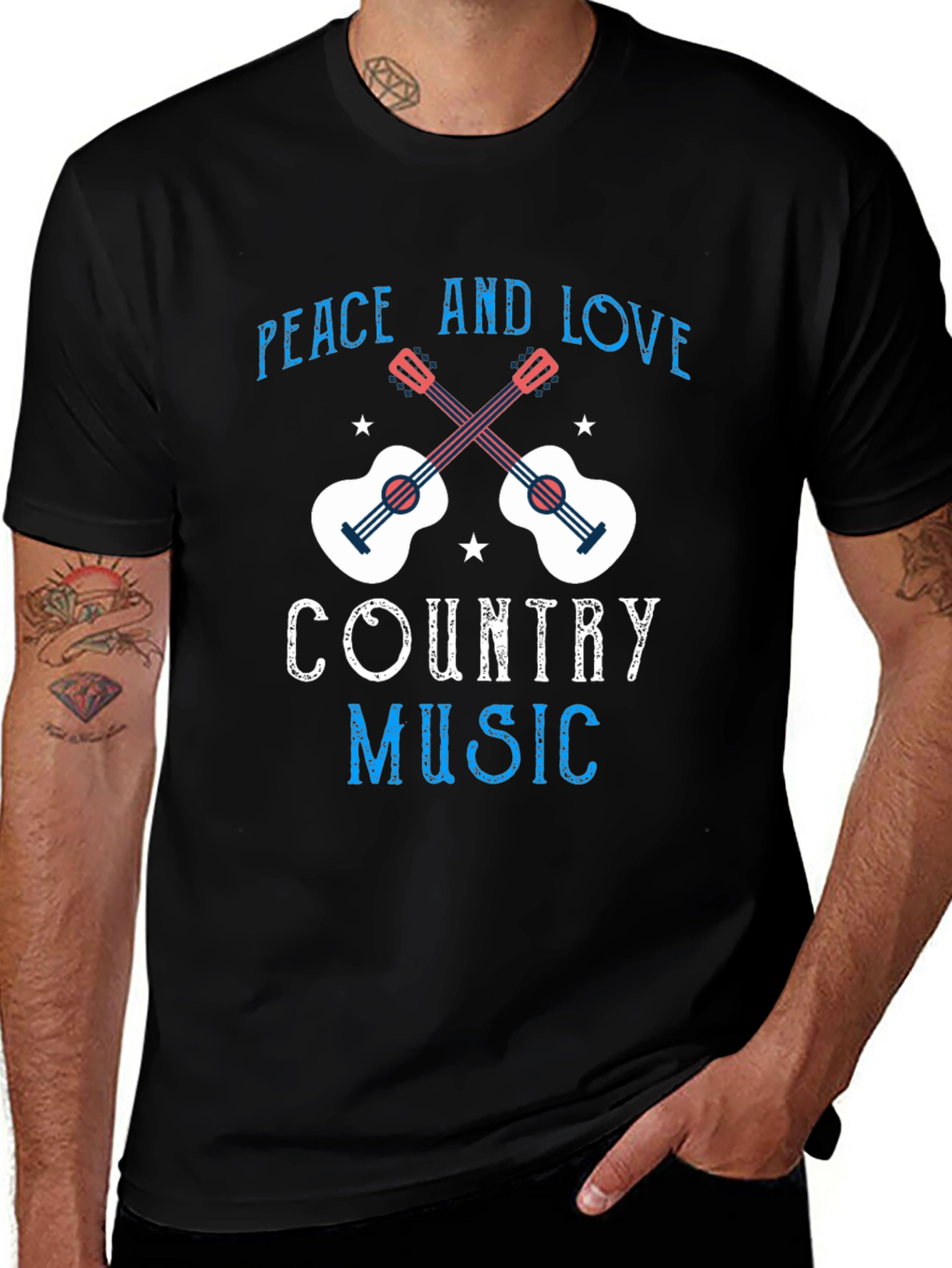 Country Music Peace & Love Graphic Tee