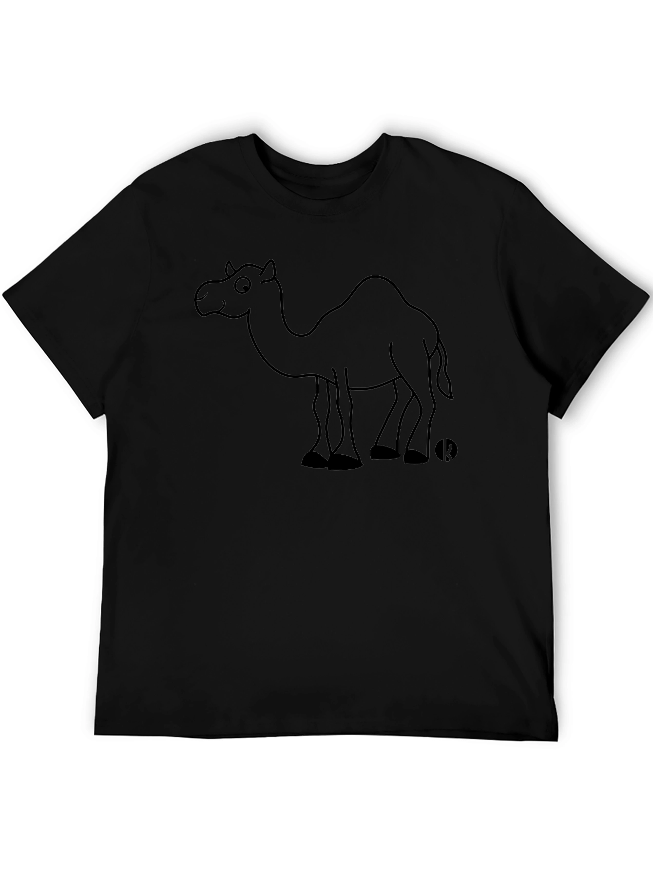 Camel Graphic Tee - Black Cotton Casual T-Shirt