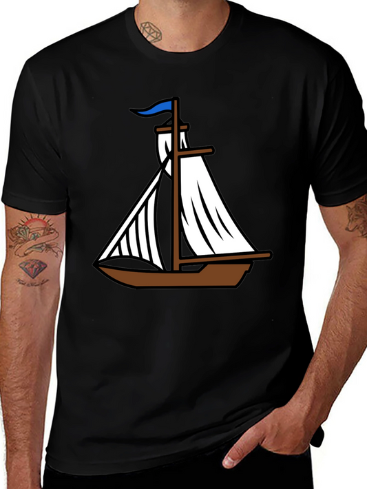 Nautical Sailboat Graphic Tee - Classic Boating Style