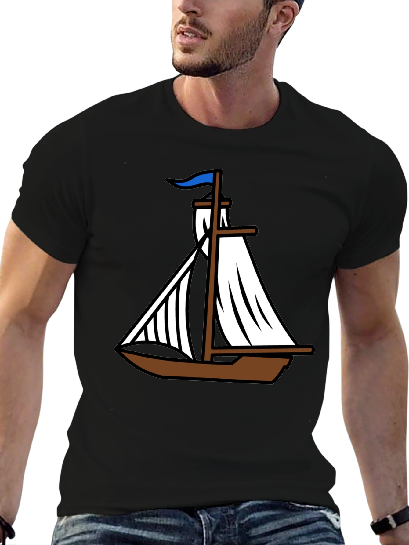 Nautical Sailboat Graphic Tee - Classic Boating Style