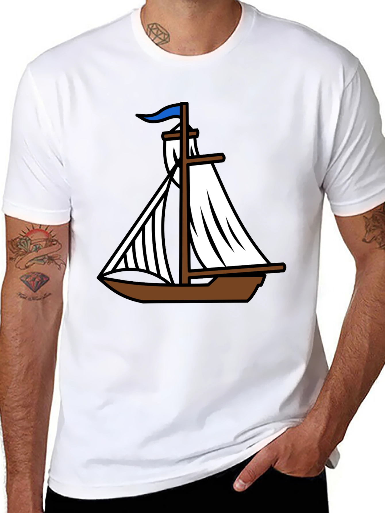 Nautical Sailboat Graphic Tee - Classic Boating Style