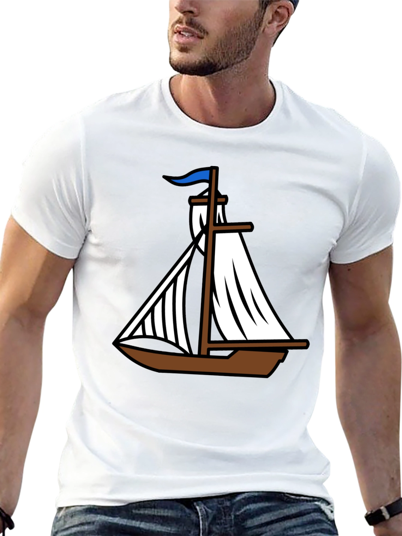Nautical Sailboat Graphic Tee - Classic Boating Style
