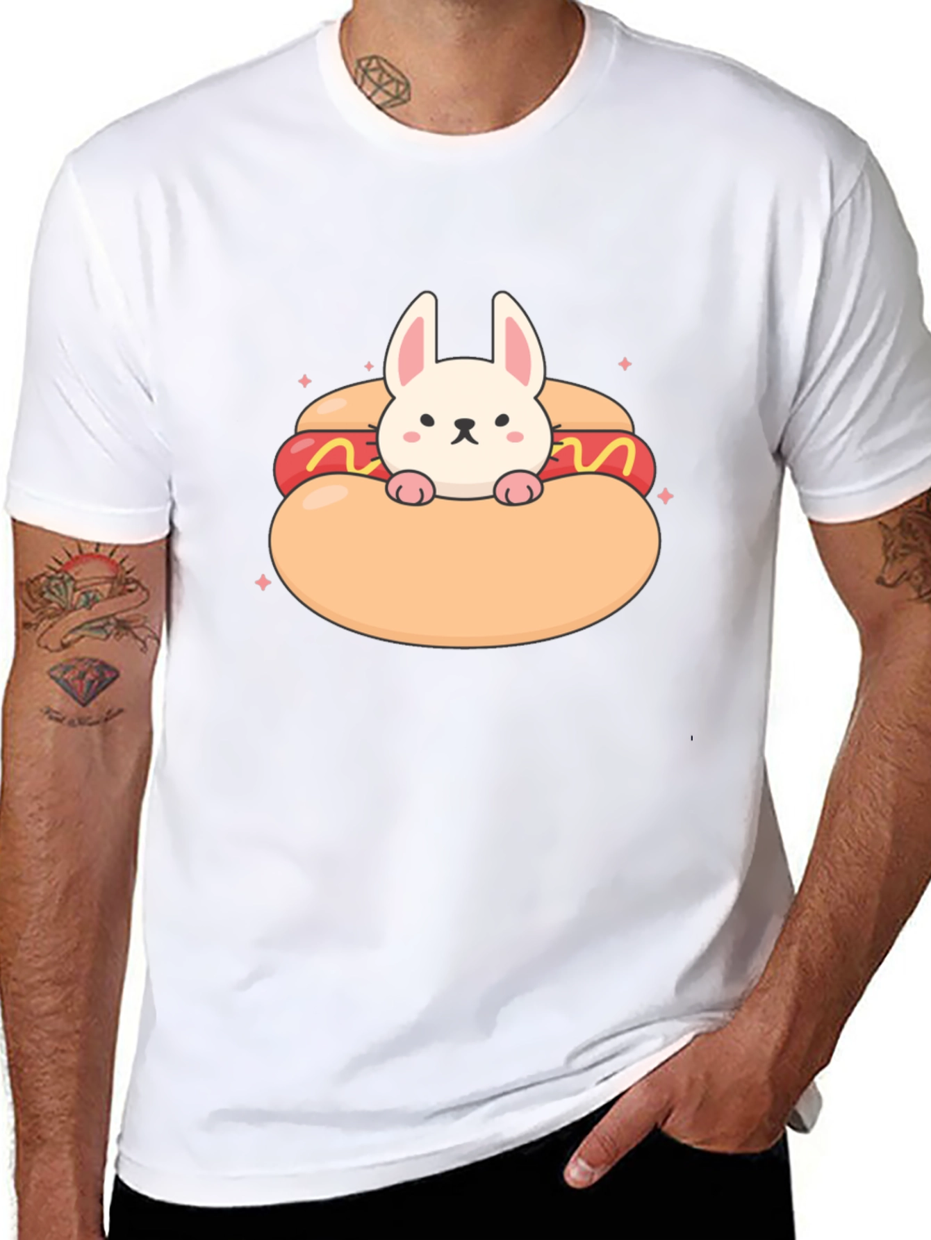 Bunny in a Hotdog T-Shirt: Cute & Comfy Tee