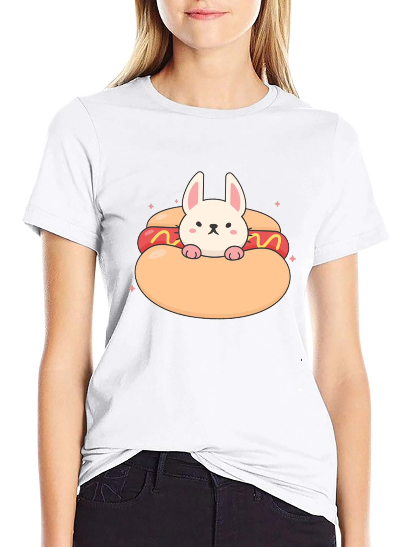 Bunny in a Hotdog T-Shirt: Cute & Comfy Tee