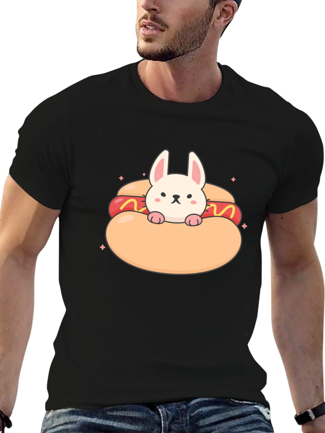 Bunny in a Hotdog T-Shirt: Cute & Comfy Tee