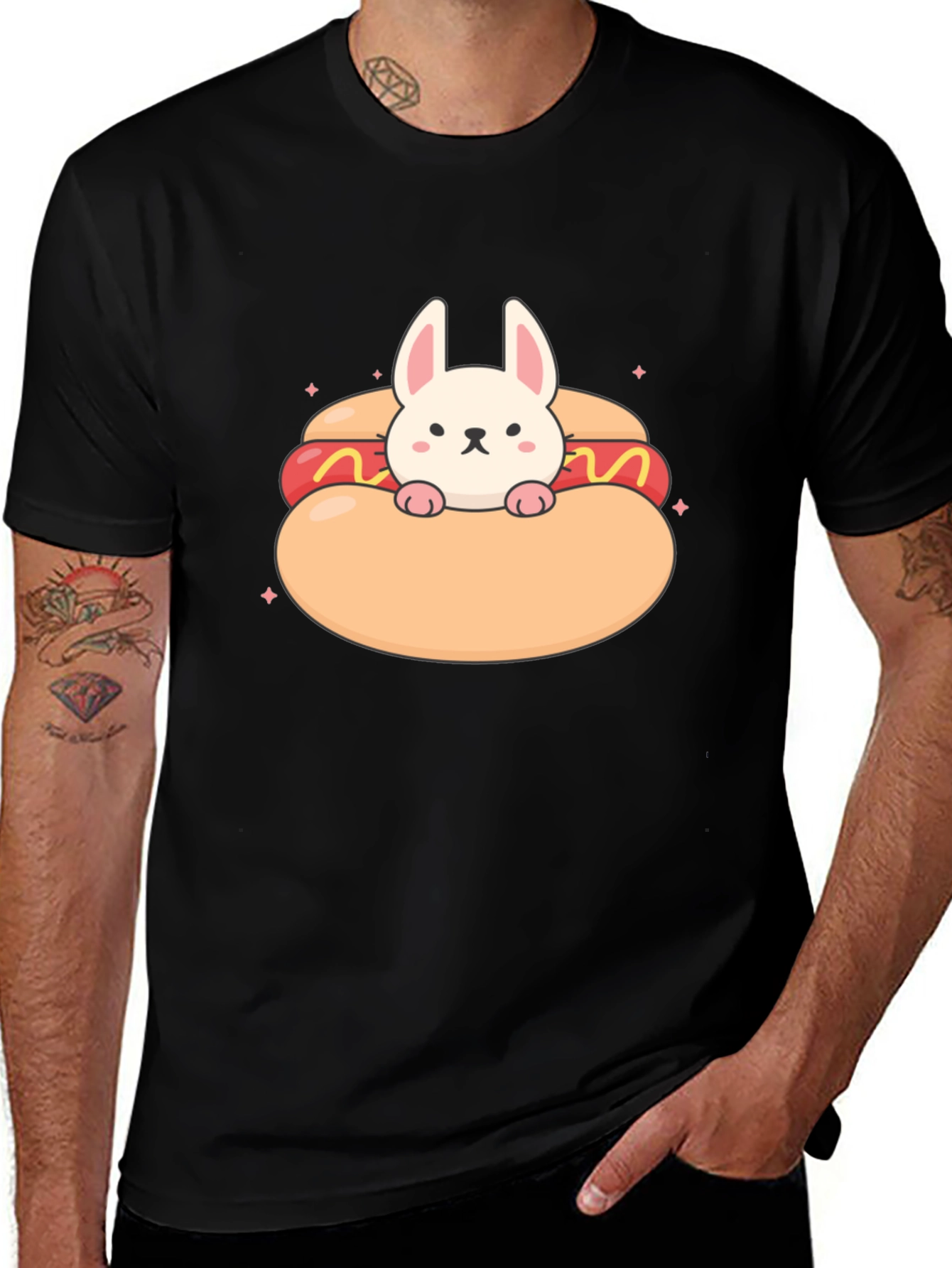 Bunny in a Hotdog T-Shirt: Cute & Comfy Tee