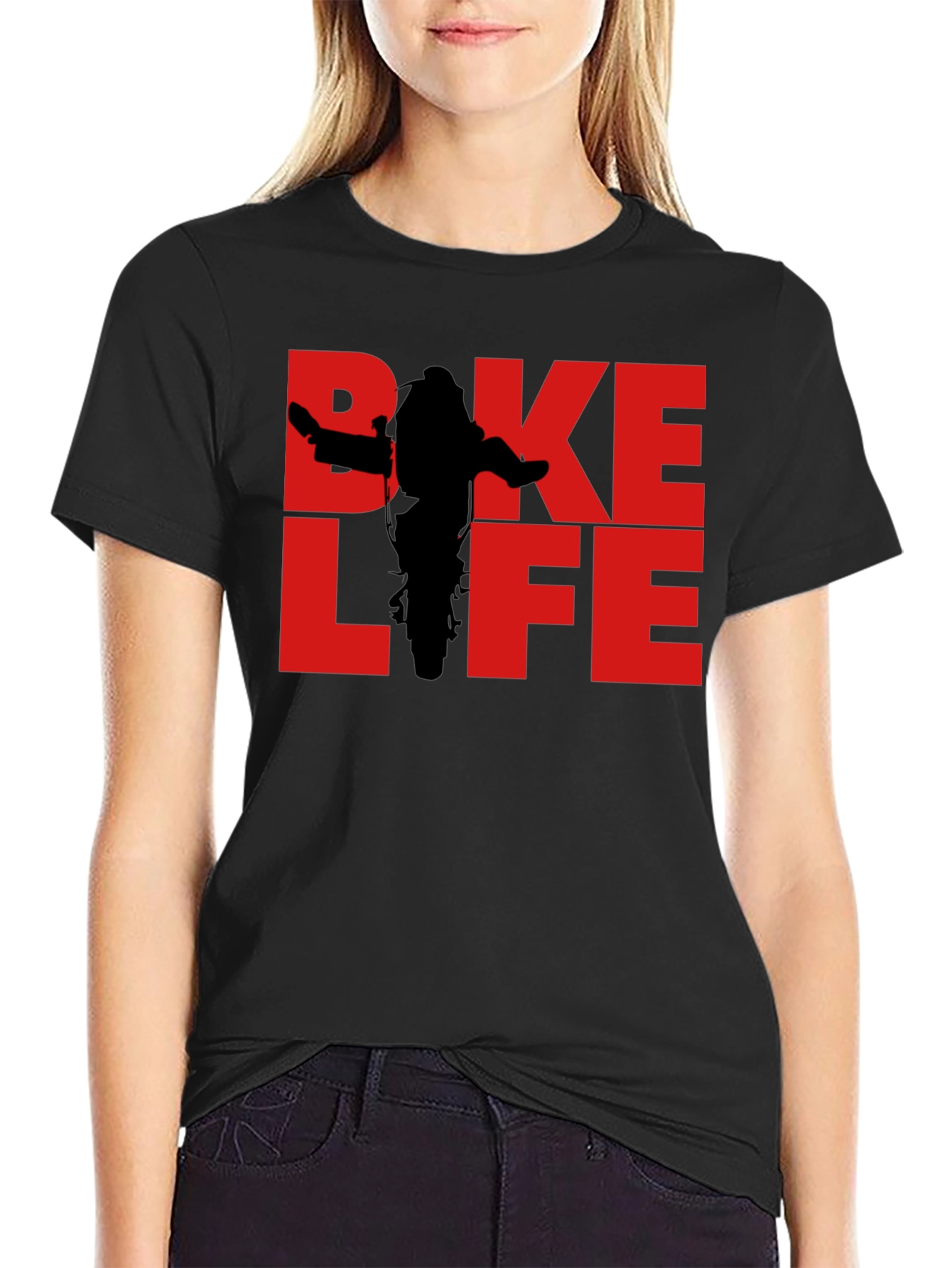 Bike Life Graphic Tee - Black Cotton T-Shirt
