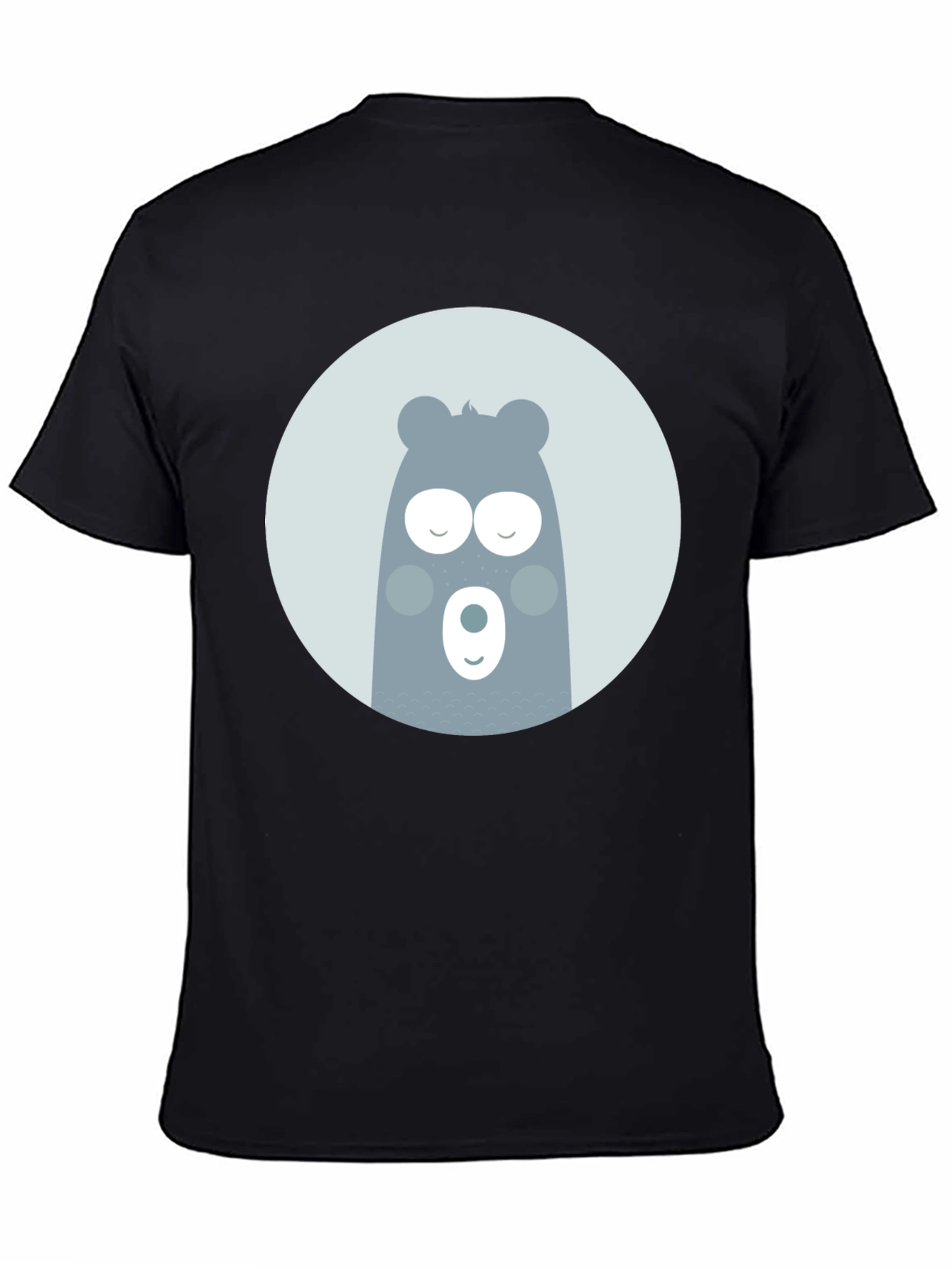 Cute Bear Graphic Black T-Shirt