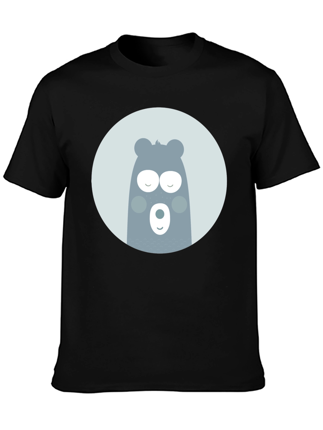 Cute Bear Graphic Black T-Shirt