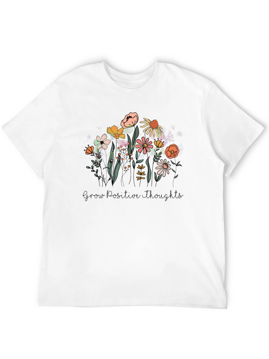 Floral Grow Positive Thoughts Graphic Tee