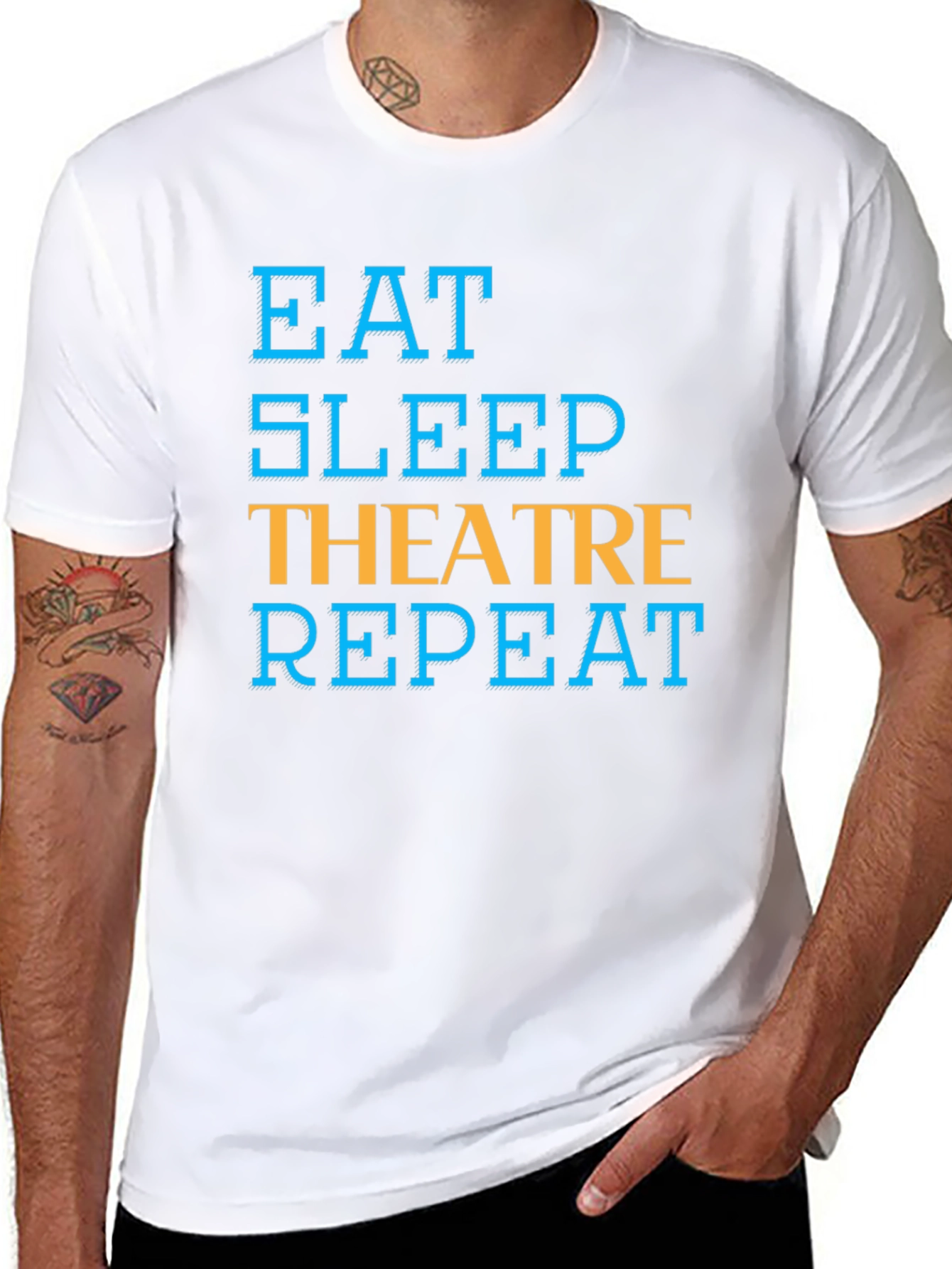 Eat Sleep Theatre Repeat T-Shirt - Black