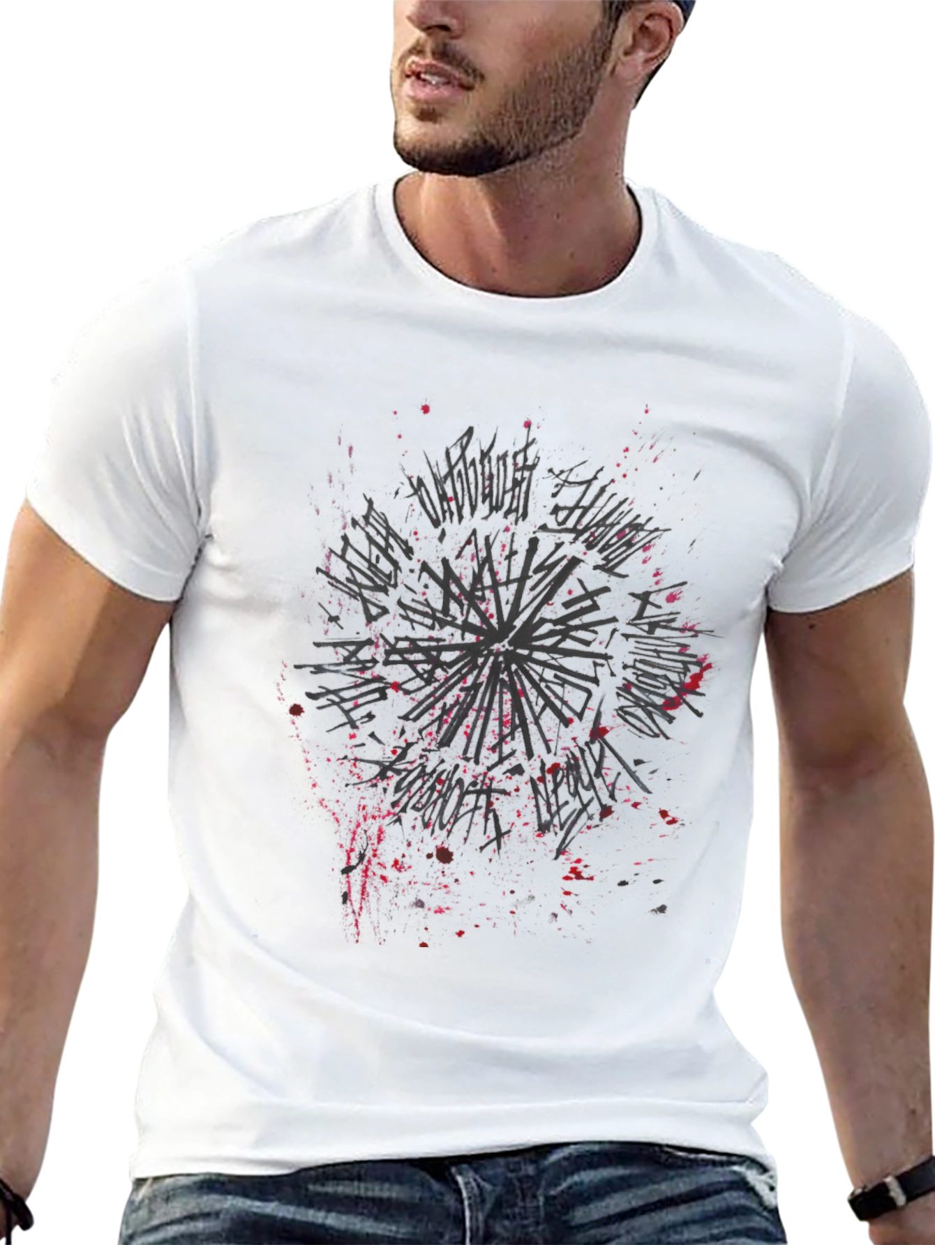 Edgy Graphic Tee - Abstract Splatter Design