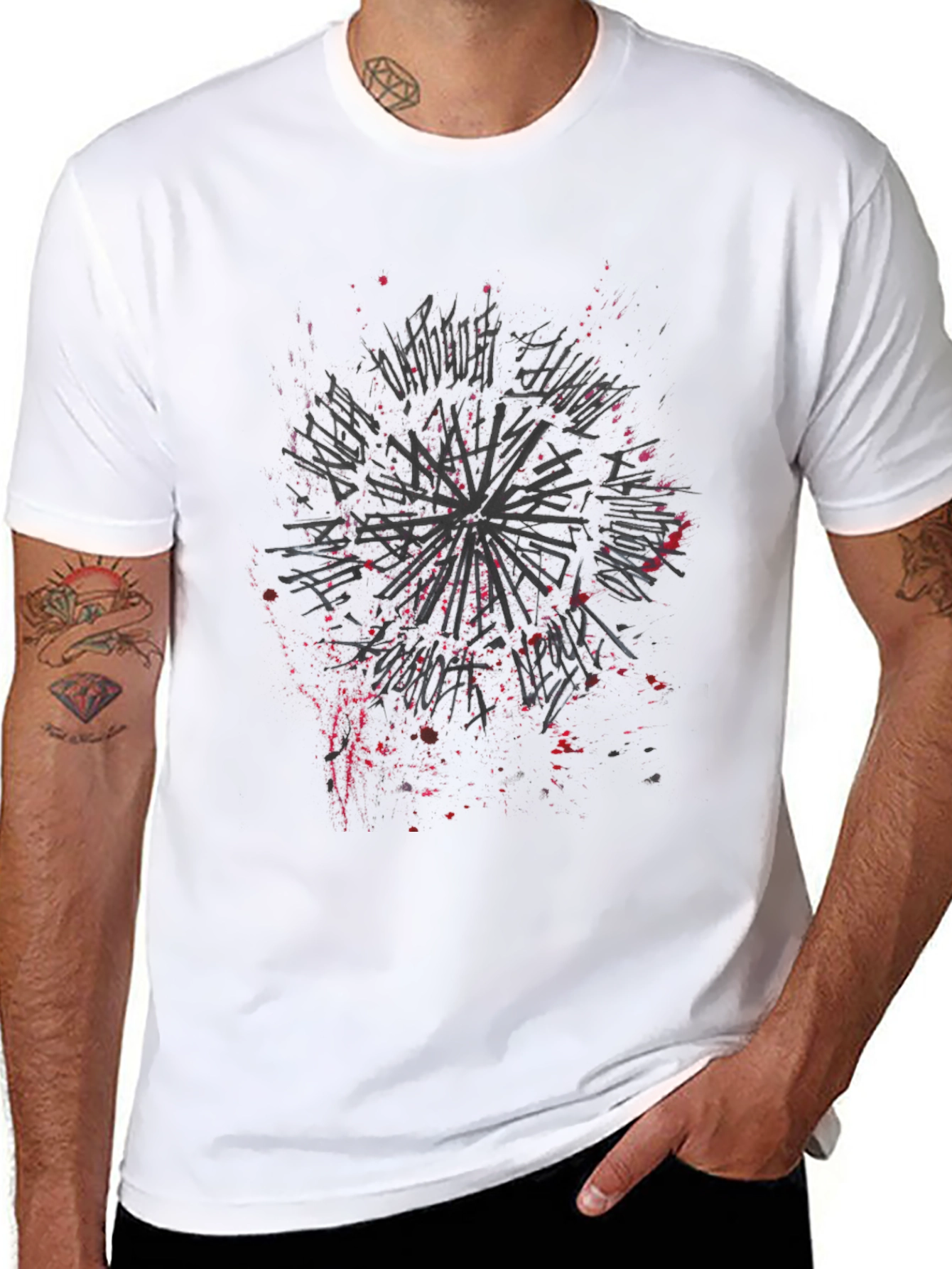 Edgy Graphic Tee - Abstract Splatter Design