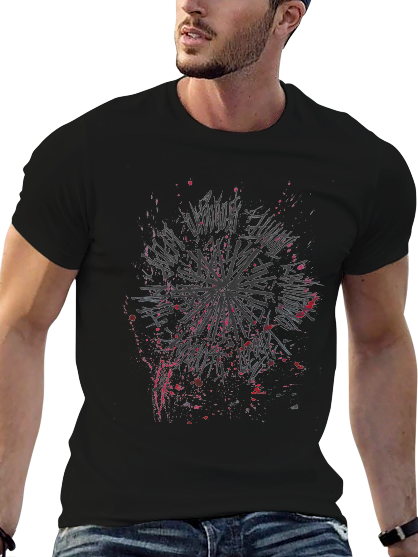 Edgy Graphic Tee - Abstract Splatter Design