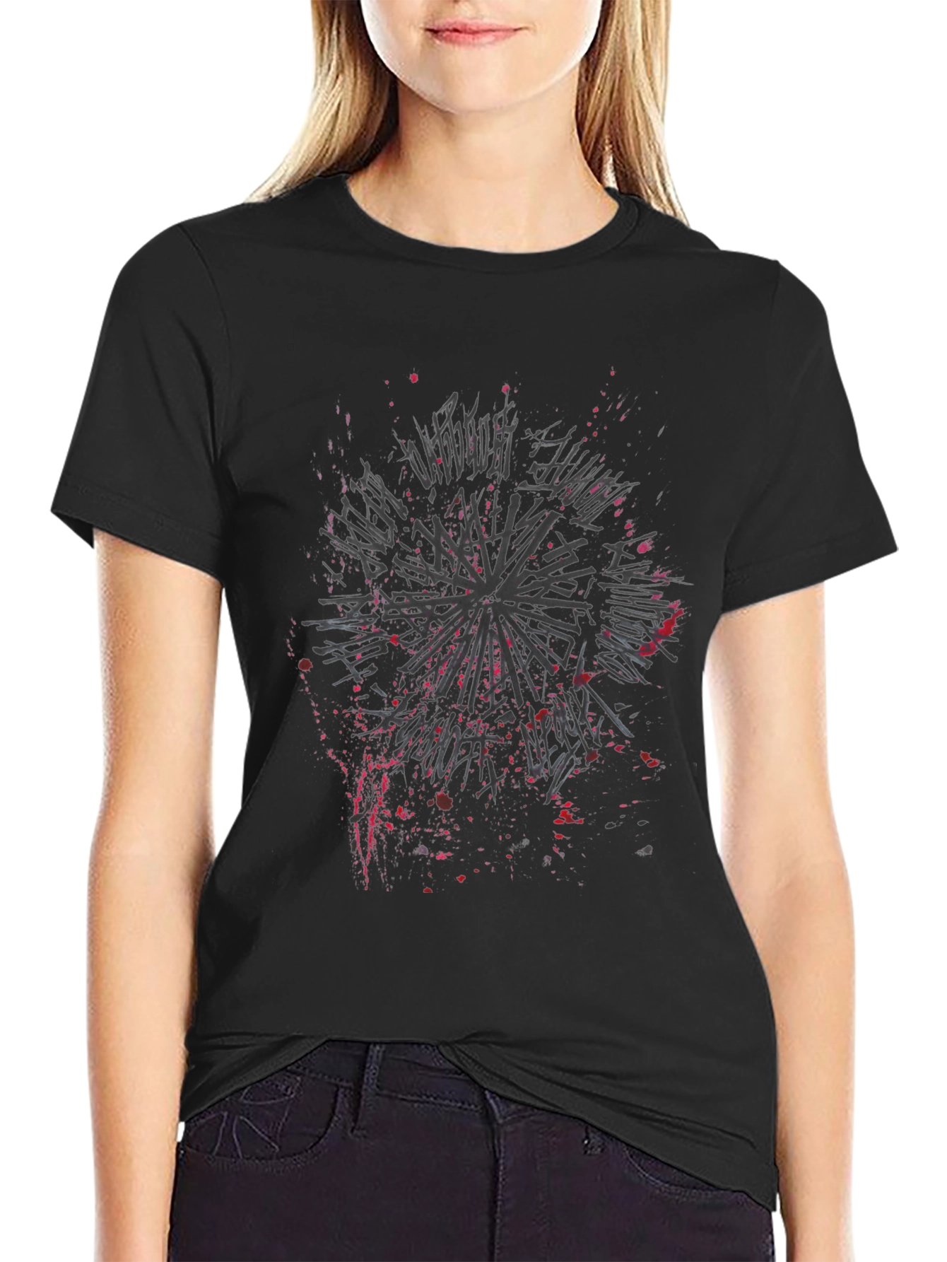 Edgy Graphic Tee - Abstract Splatter Design