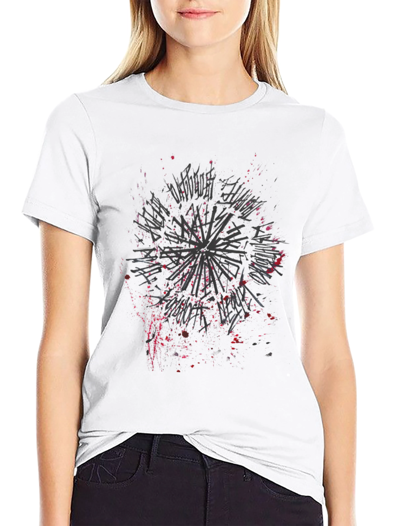 Edgy Graphic Tee - Abstract Splatter Design