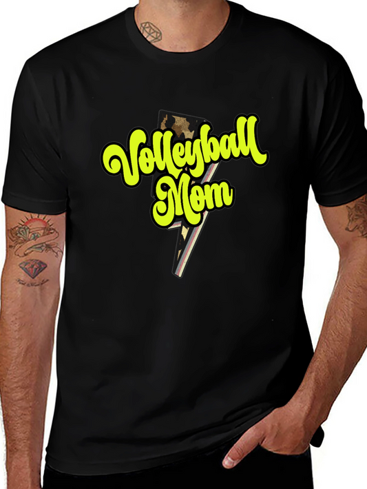 Volleyball Mom Graphic Tee - Black