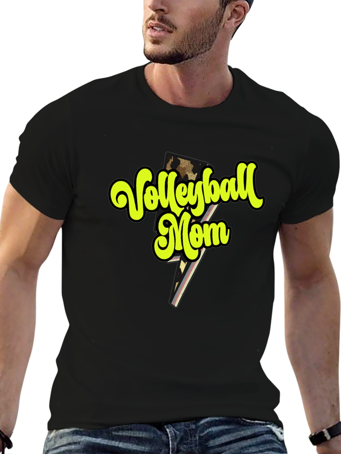 Volleyball Mom Graphic Tee - Black