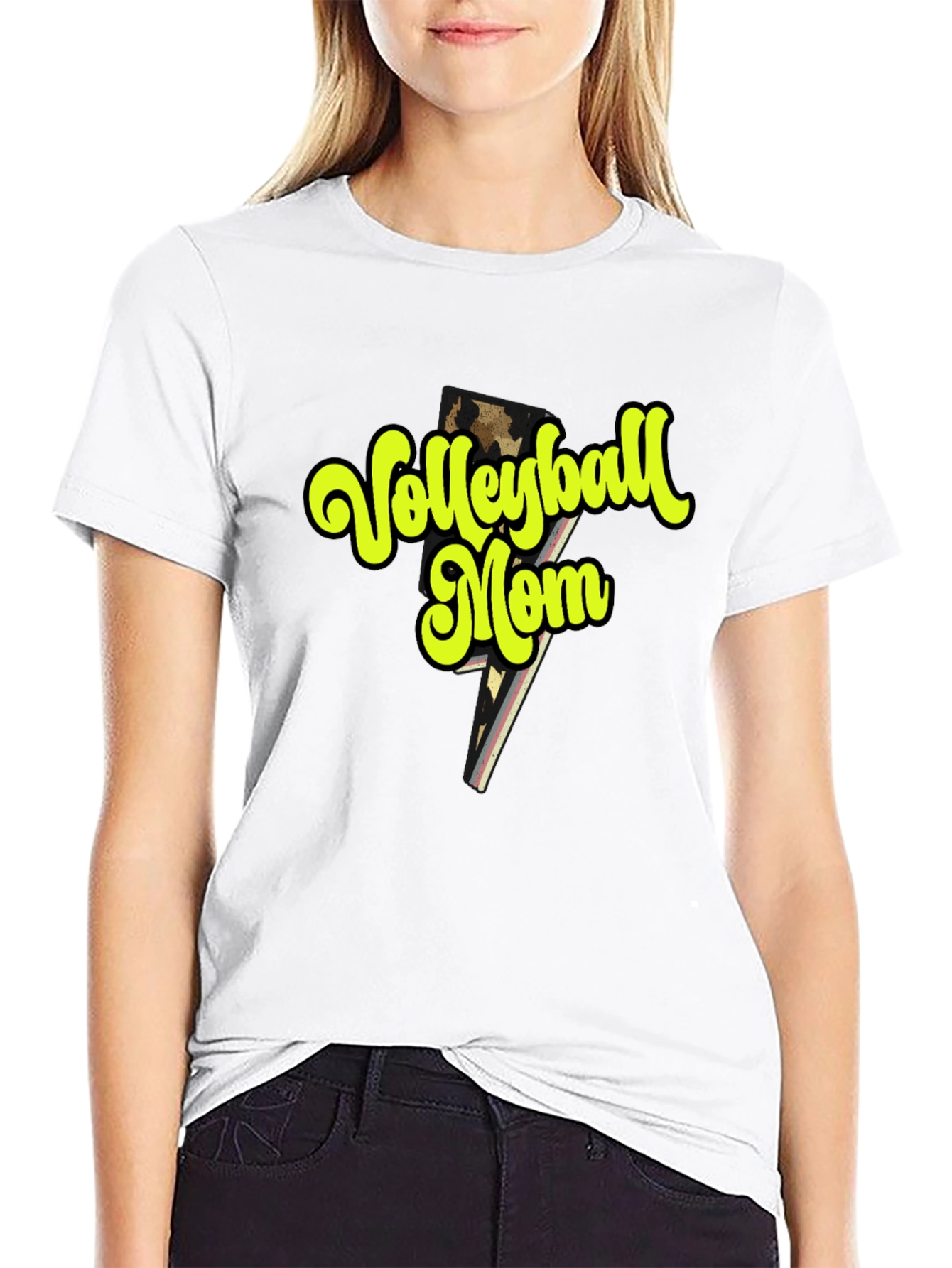 Volleyball Mom Graphic Tee - Black