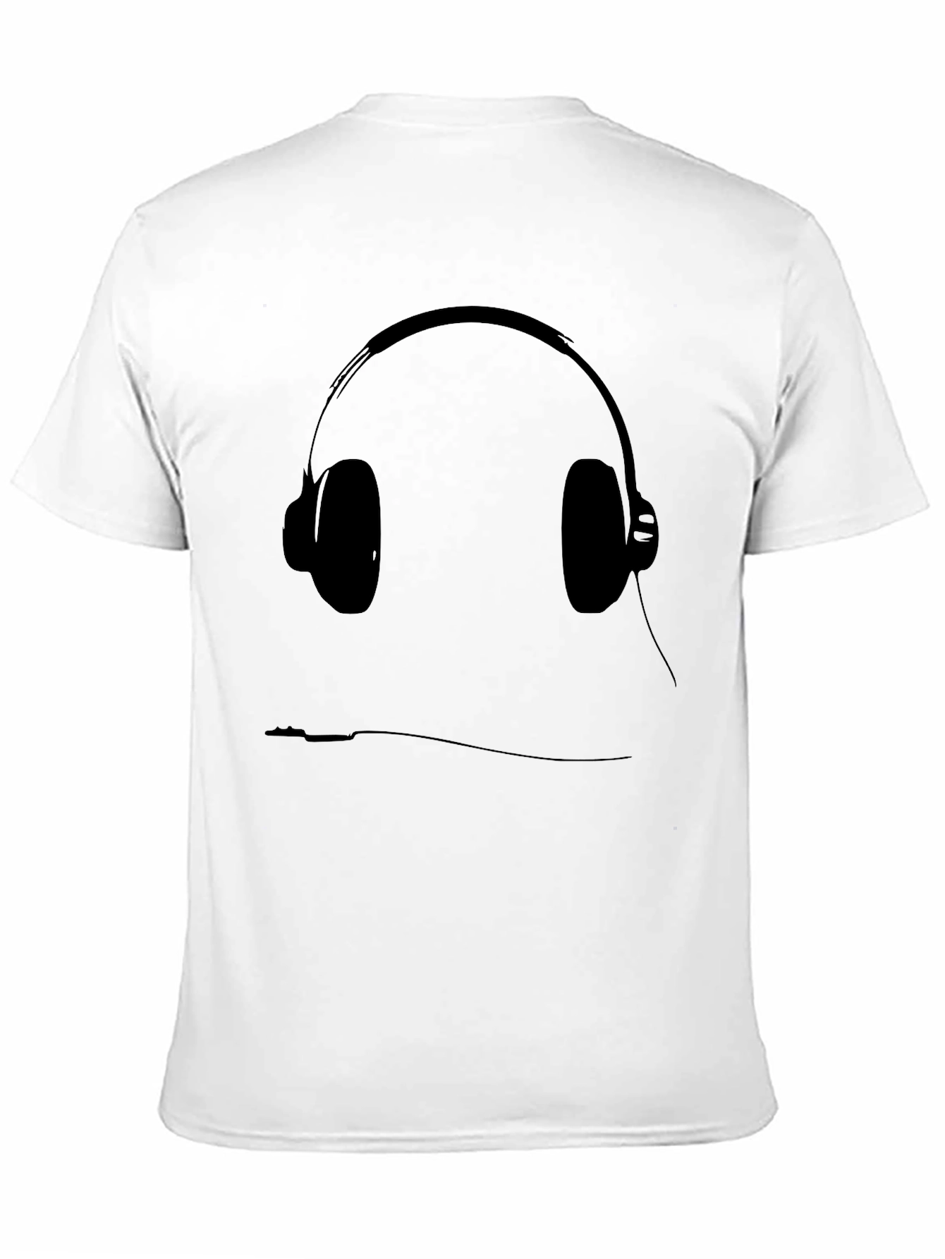 Black T-Shirt with Headphone Graphic