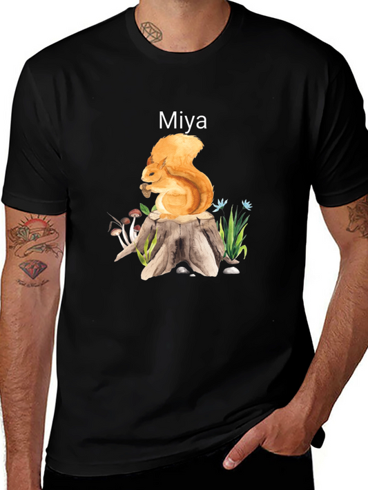 Squirrel on Stump Graphic Tee - Miya