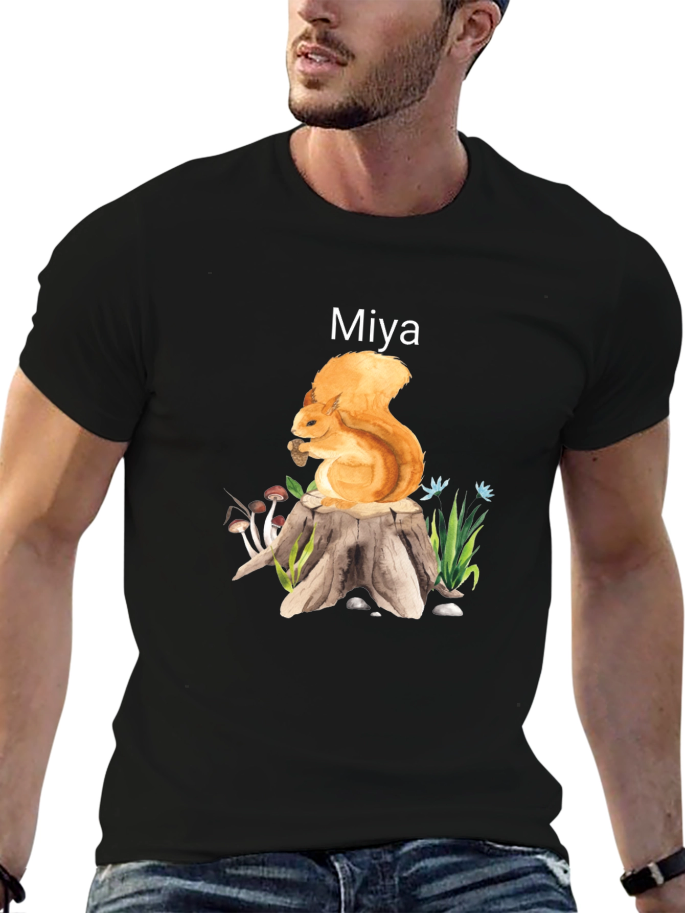 Squirrel on Stump Graphic Tee - Miya