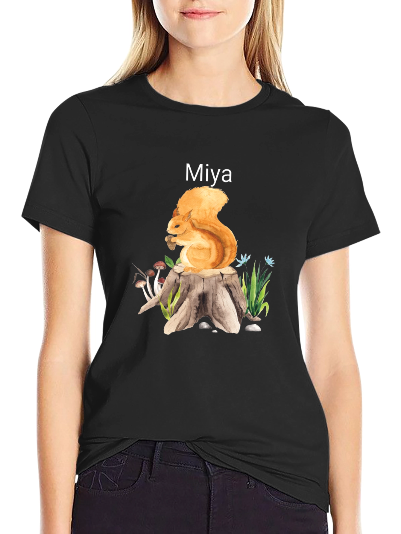 Squirrel on Stump Graphic Tee - Miya