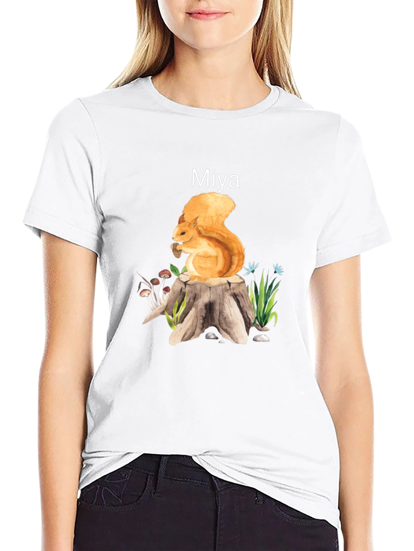 Squirrel on Stump Graphic Tee - Miya