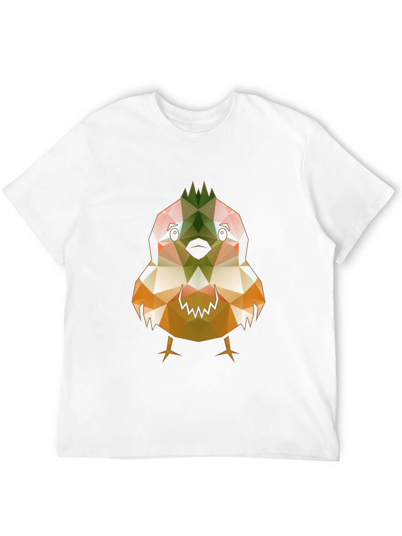 Geometric Bird Print Black T-Shirt