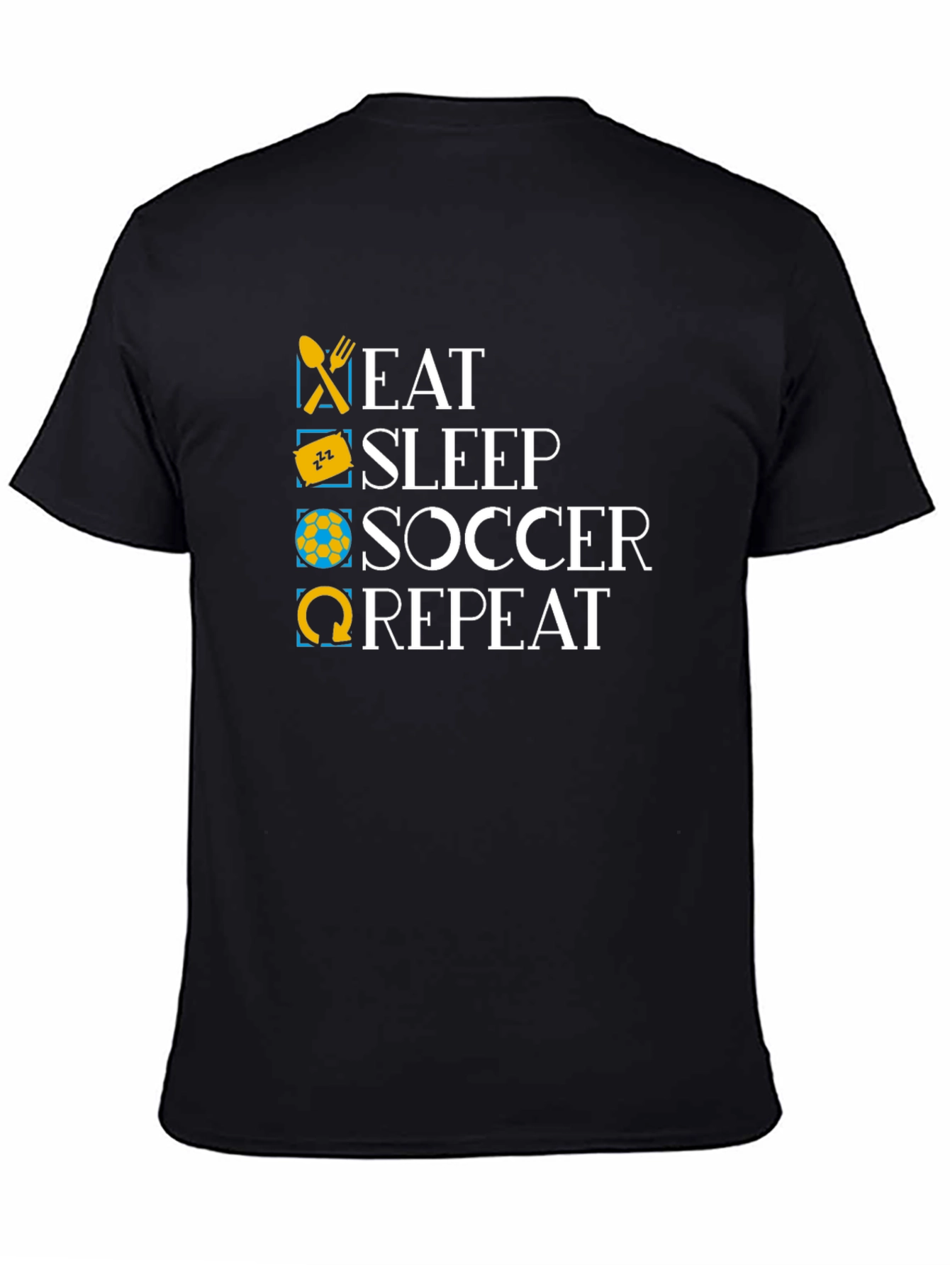 Eat Sleep Soccer Repeat Black T-Shirt
