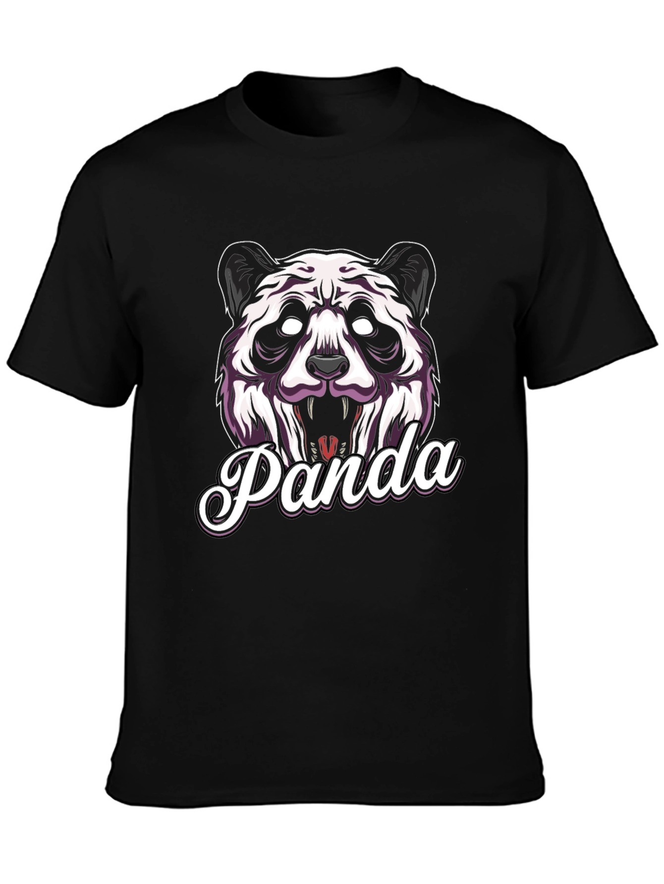 Mens Black Panda Graphic T-Shirt