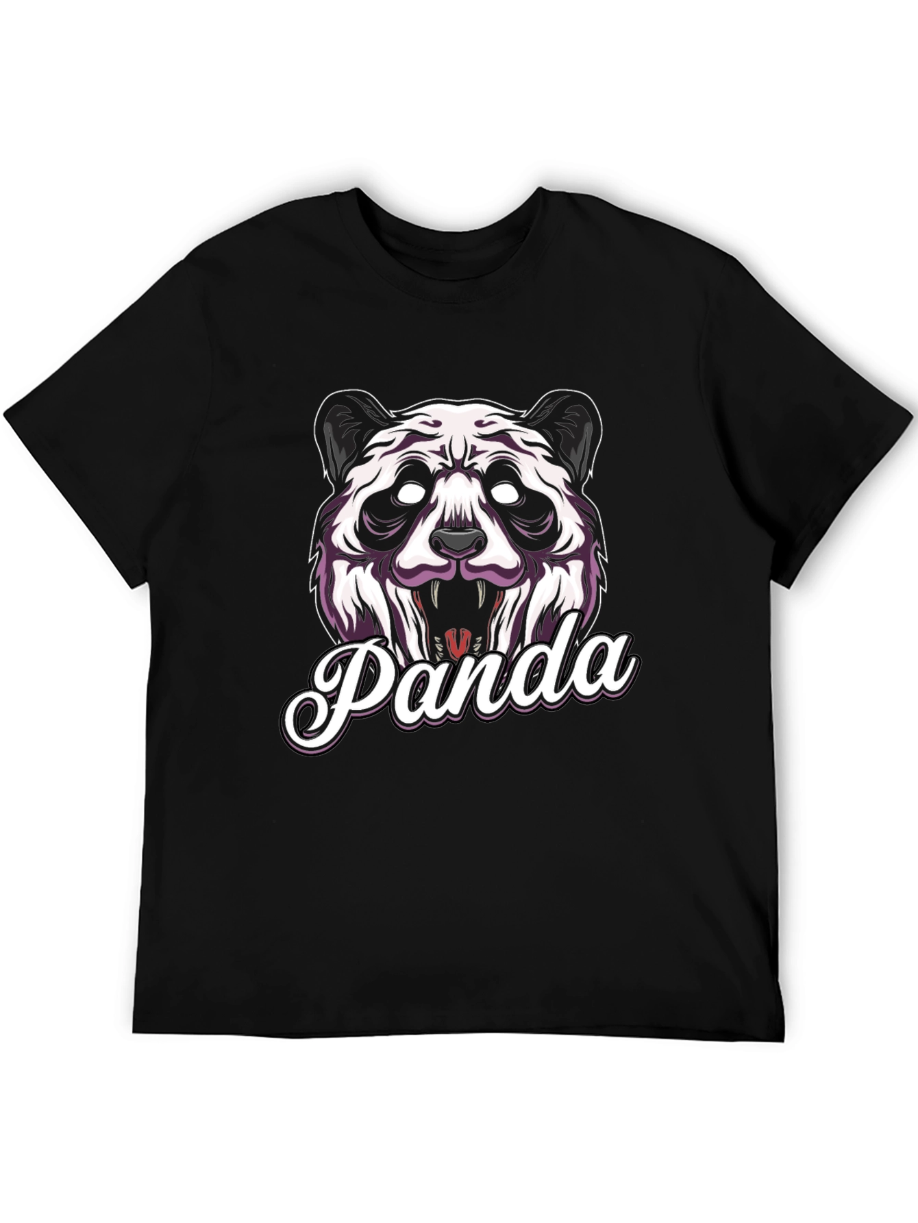 Mens Black Panda Graphic T-Shirt