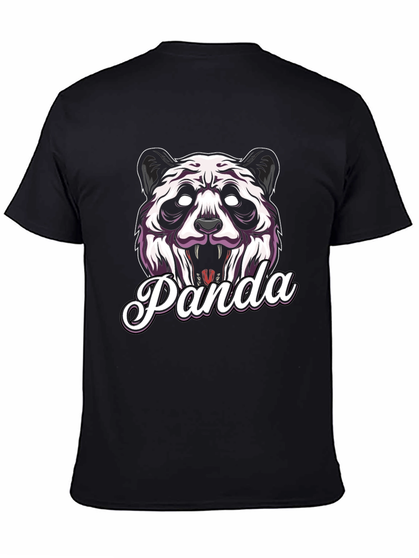 Mens Black Panda Graphic T-Shirt