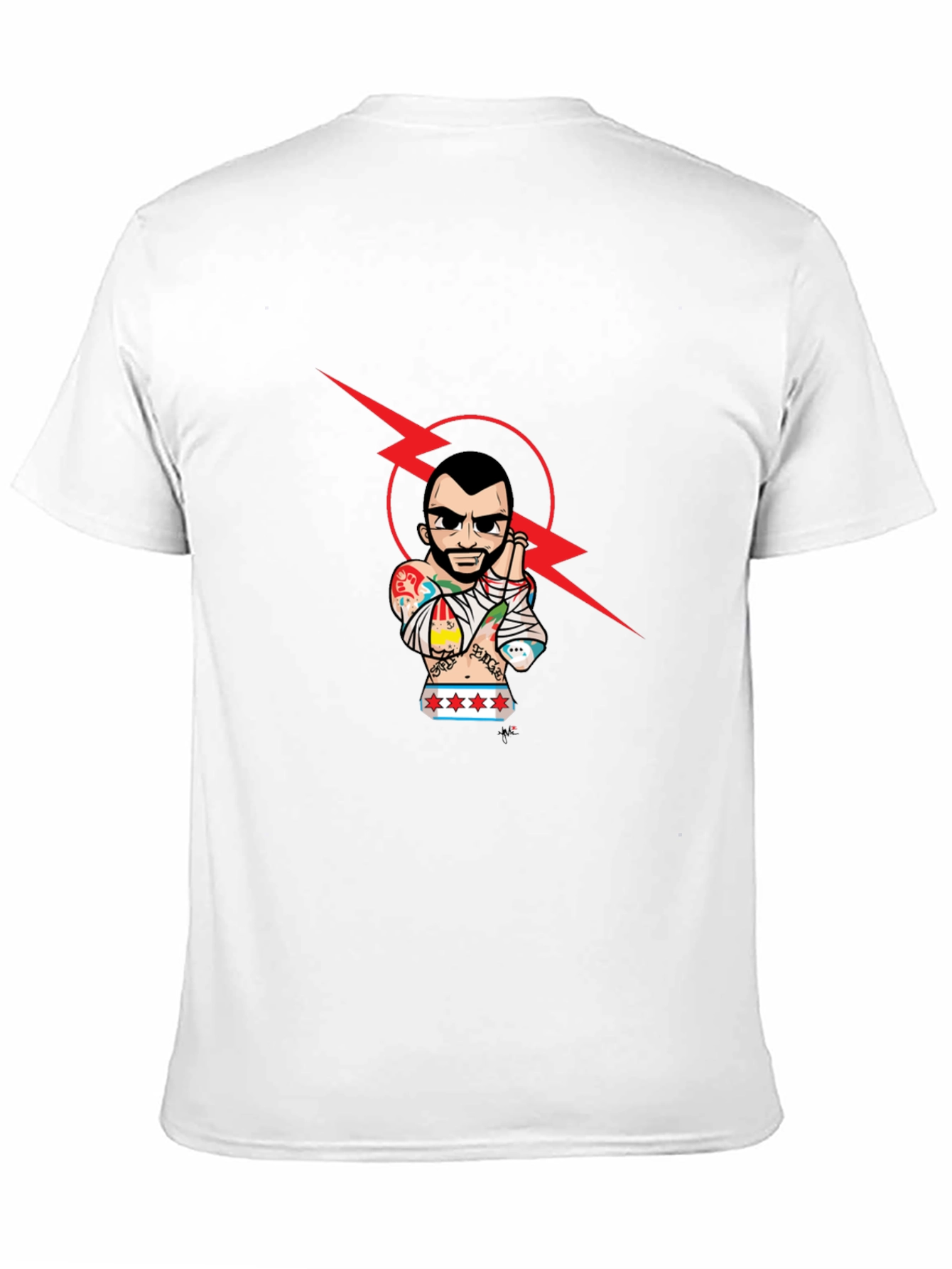 Graphic Tee - Tattooed Wrestler with Lightning Bolt