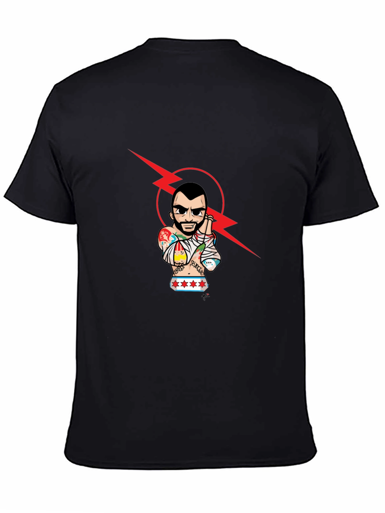 Graphic Tee - Tattooed Wrestler with Lightning Bolt