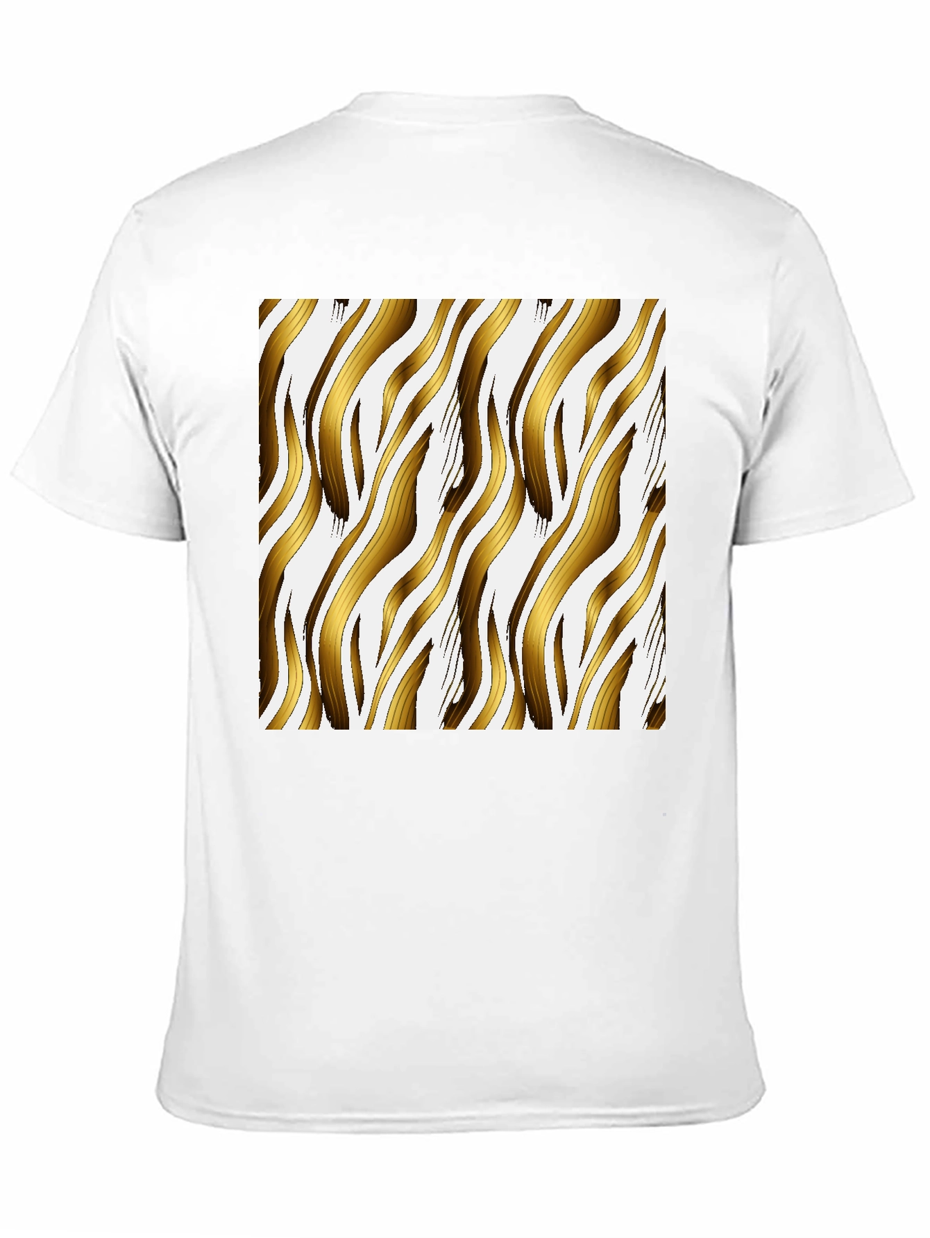 Gold Zebra Striped Graphic Print Black T-Shirt