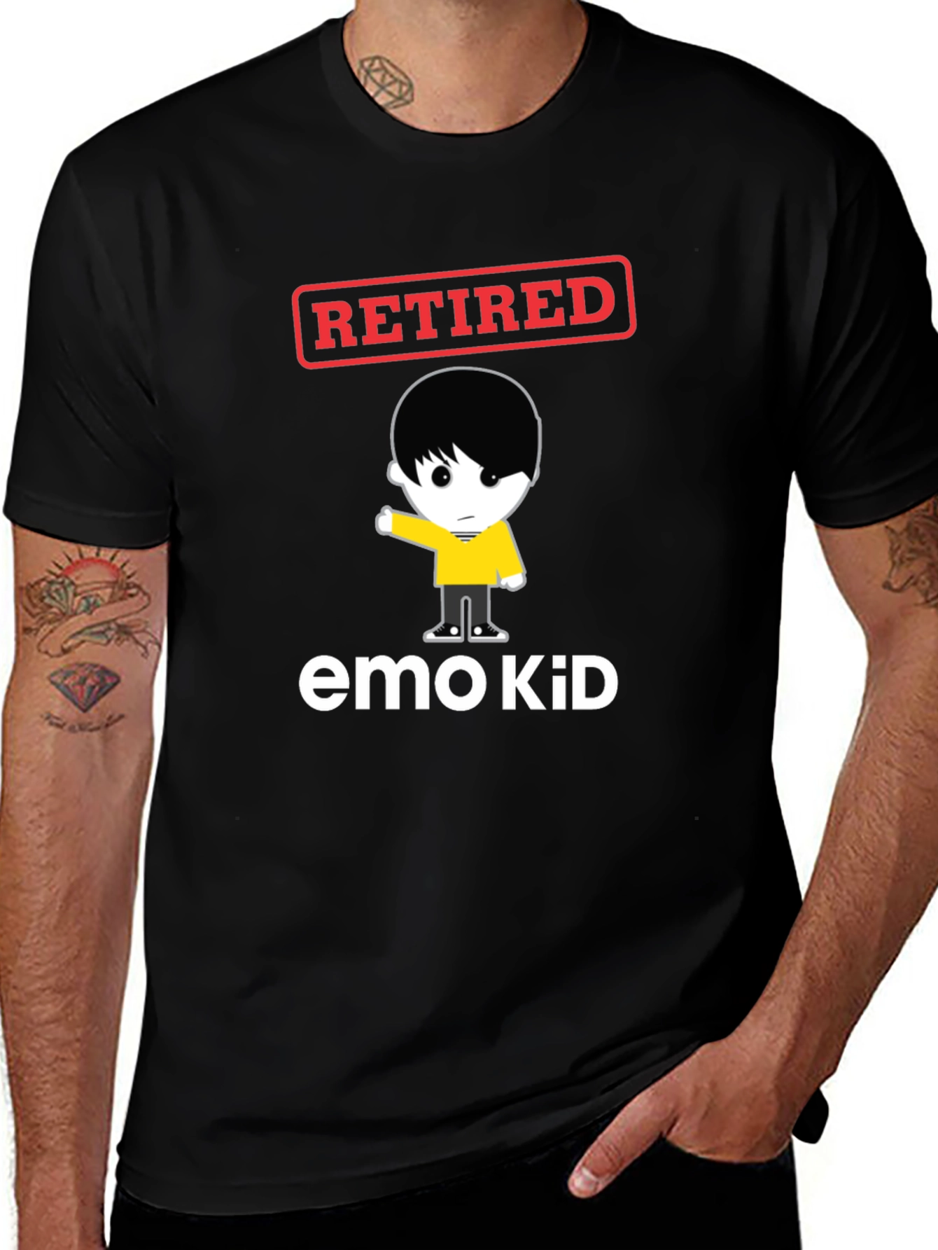 Retired Emo Kid Black Graphic Tee
