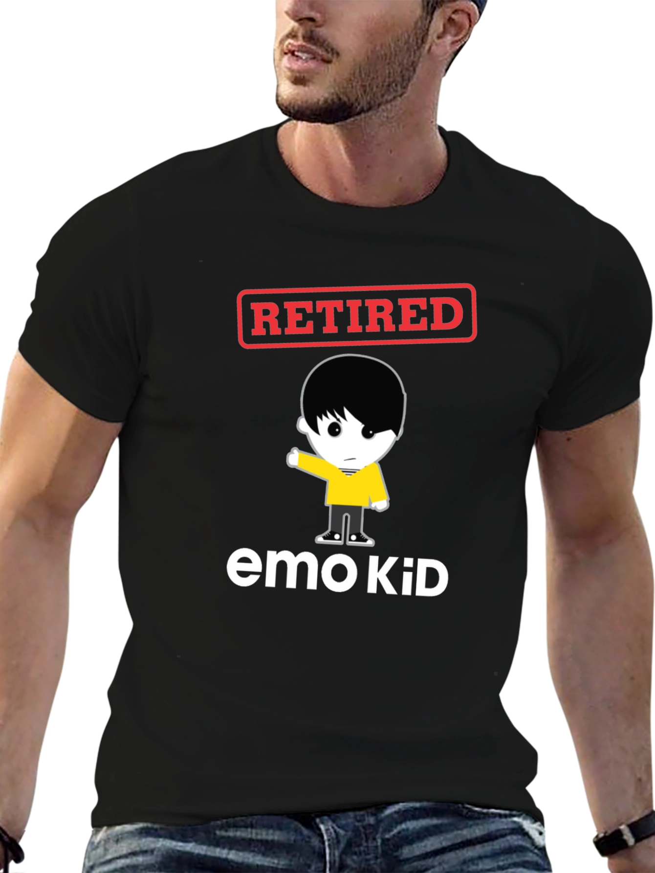 Retired Emo Kid Black Graphic Tee