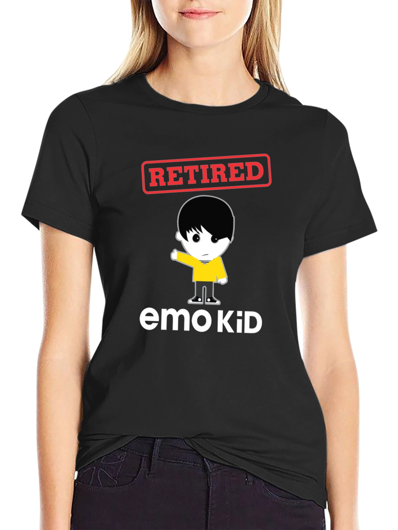 Retired Emo Kid Black Graphic Tee