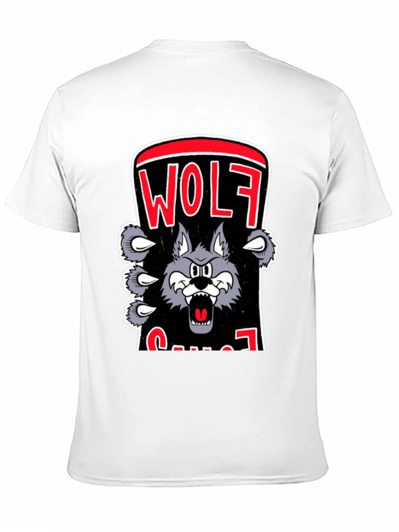 Wolf Cartoon Graphic Print T-Shirt