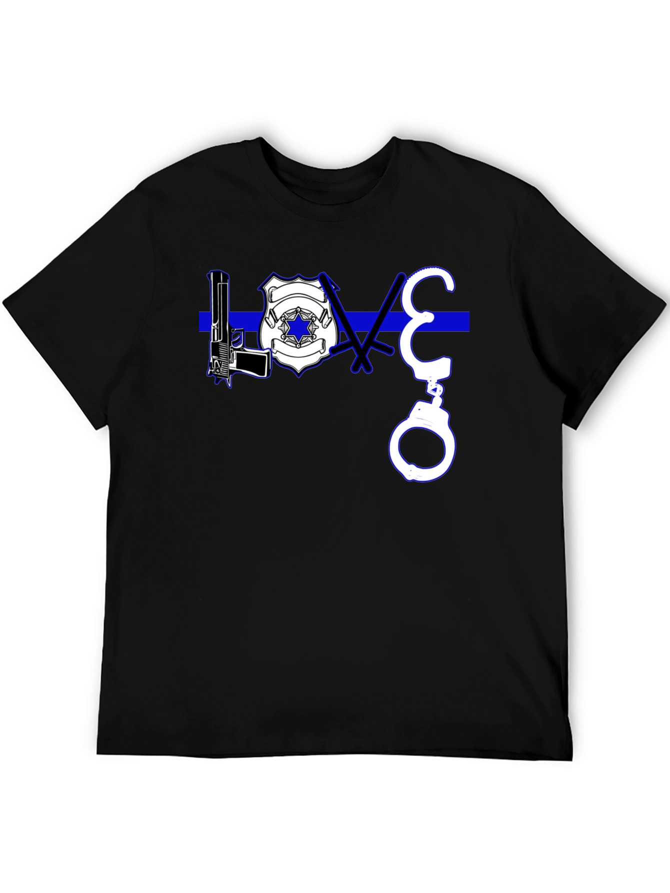Thin Blue Line LOVE T-Shirt Police Support